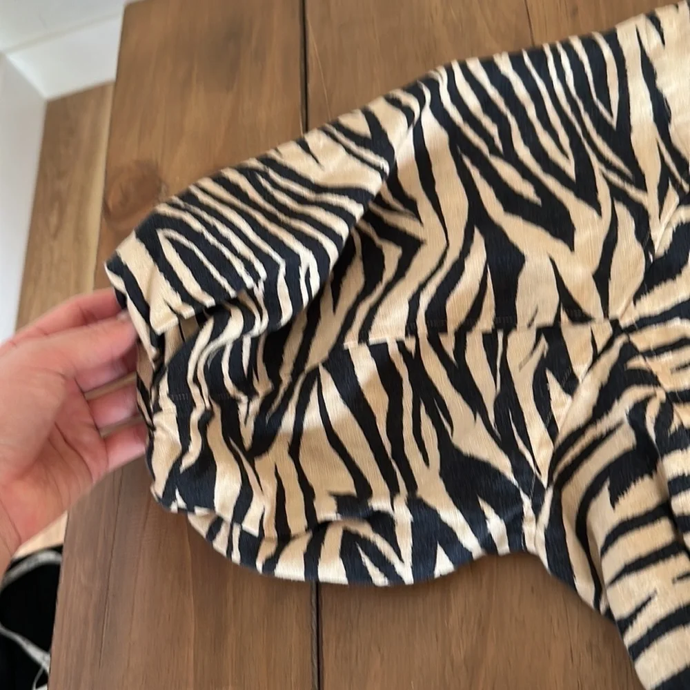 Nicholas Linen Zebra Mini Dress